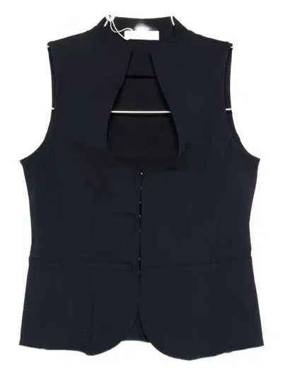 Gimaguas Keyhole-neckline Sleeveless Top In Blue