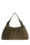 Gimaguas Khaki Suede Maxi Sacco Shoulder Bag In Green