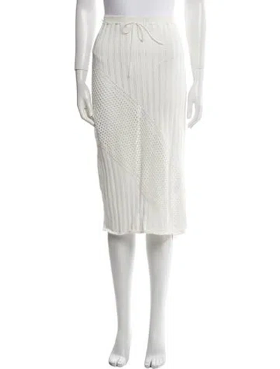 Pre-owned Gimaguas Knee-length Skirt In White