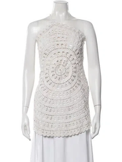 Pre-owned Gimaguas Lace Pattern Halterneck Top In Multi