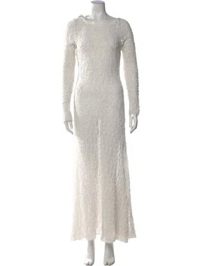 Pre-owned Gimaguas Lace Pattern Long Dress In Gray