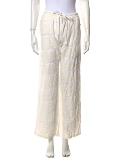 Pre-owned Gimaguas Lace Pattern Wide Leg Pants In Neutrals