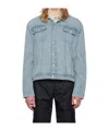 Gimaguas Lapel Denim Jacket In Blue