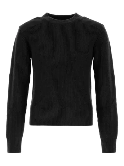 Gimaguas Larry Sweater With Crew Neck And Elbow Patches In Black