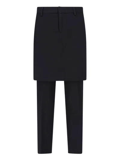 Gimaguas Layered Skirt-overlay Trousers In Black