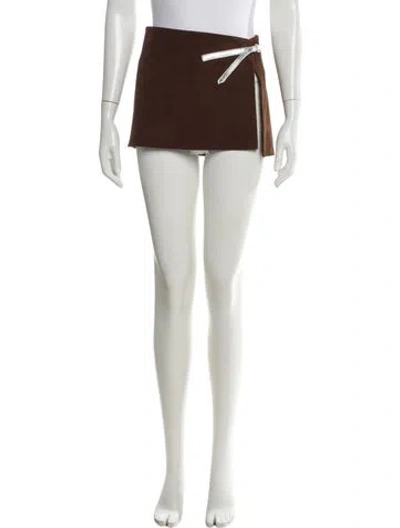 Pre-owned Gimaguas Leather Mini Skirt In Blue