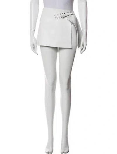 Pre-owned Gimaguas Leather Mini Skirt In White