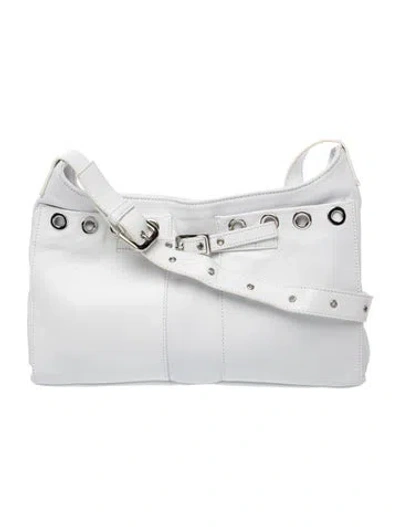Pre-owned Gimaguas Leather Shoulder Bag In Metallic/silver