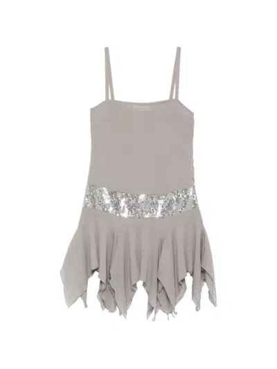 Gimaguas Leila Sequin-embellishment Mini Dress In Gray
