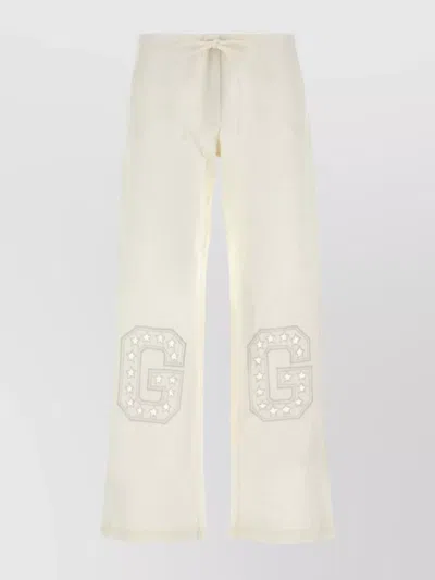 Gimaguas Linen Blend Pant Waistband Embroidered Wide Leg