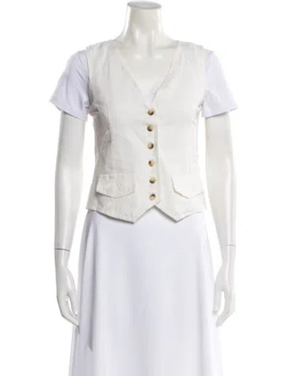 Pre-owned Gimaguas Linen Vest In White