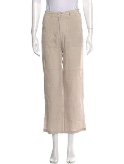 Pre-owned Gimaguas Linen Wide Leg Pants In Neutral