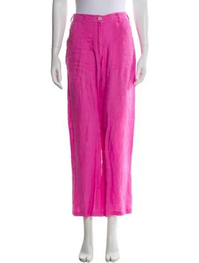 Pre-owned Gimaguas Linen Wide Leg Pants In Pink