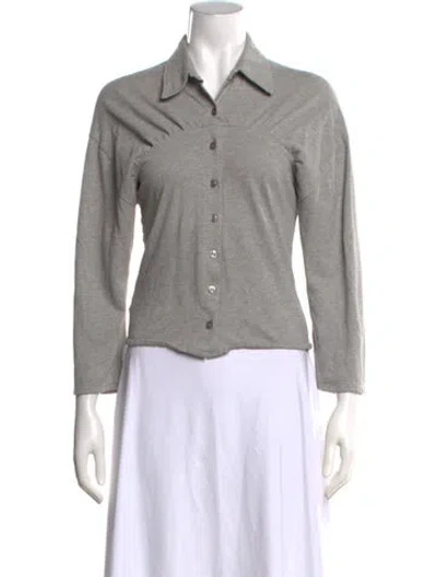 Pre-owned Gimaguas Long Sleeve Button-up Top In Grey