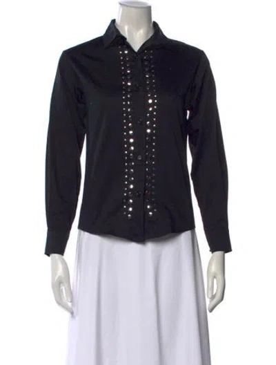 Pre-owned Gimaguas Long Sleeve Button-up Top W/ Tags In Black