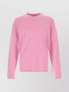 Gimaguas Long Sleeve Crew Neck Cotton T-shirt In Pink