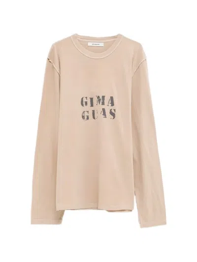 Gimaguas Long-sleeve Logo-print T-shirt In Neutral