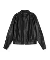 Gimaguas Long-sleeved Leather Jacket In Black