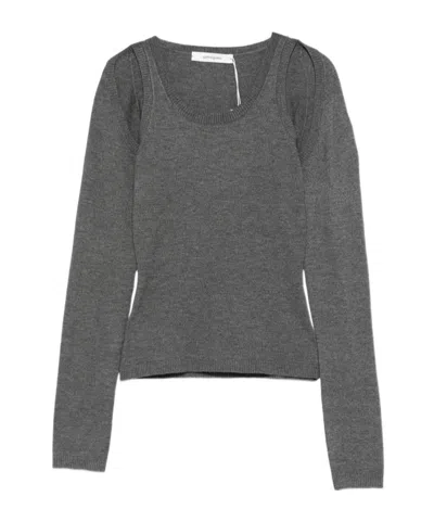Gimaguas Long-sleeve Knit Top In Gray