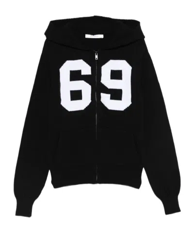 Gimaguas Long-sleeved Hooded Sweatshirt In Black