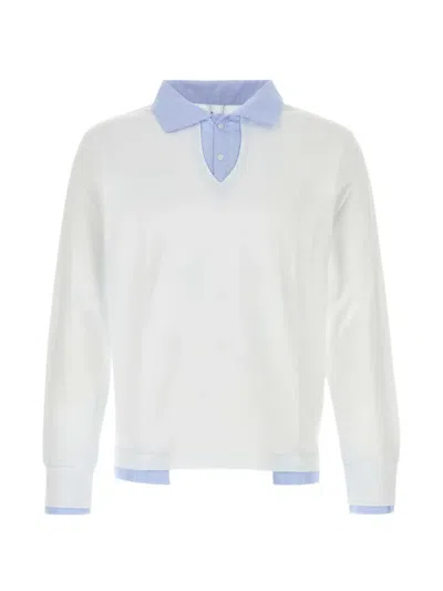 Gimaguas Luis Cotton Polo Shirt Long Sleeves In White