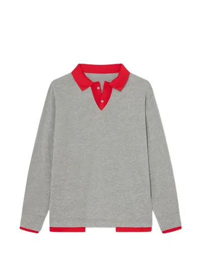 Gimaguas Luis Layered-effect Polo Shirt In Gray