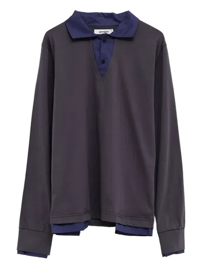 Gimaguas Luis Long-sleeve Layered Polo Shirt In Purple