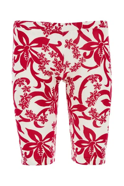 Gimaguas Printed Cotton Lulu Leggings In Print Red