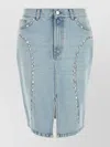 Gimaguas Luna Stud-embellished Denim Skirt In Blue