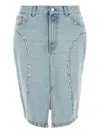 Gimaguas Luna Stud-embellished Denim Skirt In Blue