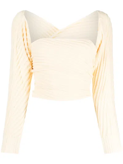 Gimaguas Marianne Mangas Ribbed Jumper In Neutral