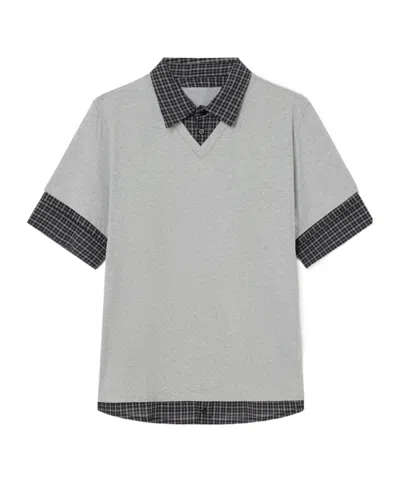 Gimaguas Mauri Layered Polo Top In Gray