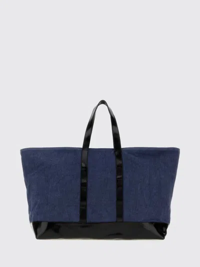 Gimaguas Maxi Cotton Tote Bag With Bicolor Abstract Print And Double Handle In Blue