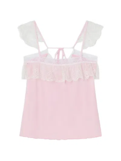 Gimaguas Meredith Lace-trimmed Top In Pink