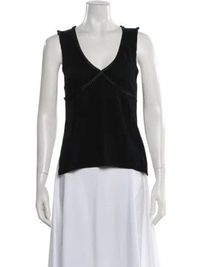 Pre-owned Gimaguas Merino Wool V-neck Top W/ Tags In Black