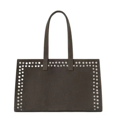 Gimaguas Midi Cotton Shopper Bag In Brown
