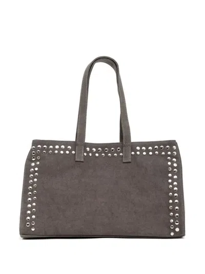 Gimaguas Midi Cotton Shopper Bag In Gray
