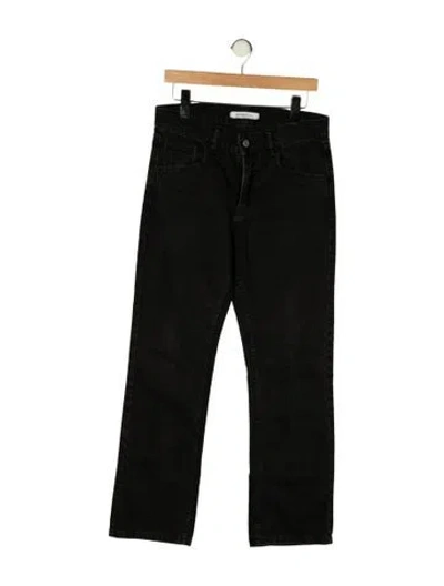 Pre-owned Gimaguas Mid-rise Straight Leg Jeans In Black
