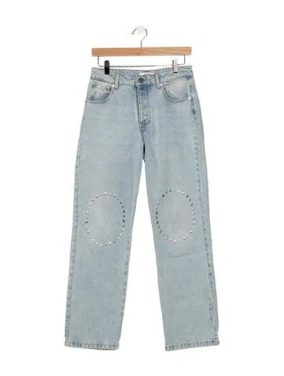 Pre-owned Gimaguas Mid-rise Straight Leg Jeans In Blue