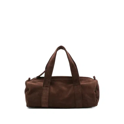 Gimaguas Mini Claudia Suede Barrel Tote Bag In Brown