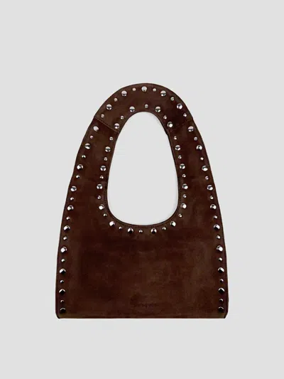 Gimaguas Mini Suede Handbag In Brown Suede