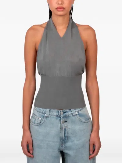 Gimaguas Mirage Halterneck Top In Gray