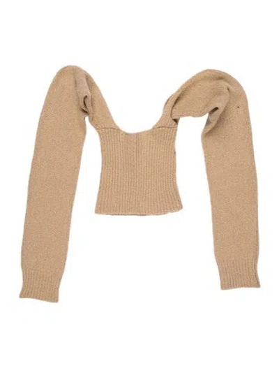 Pre-owned Gimaguas Mock Neck Long Sleeve Top In Neutrals