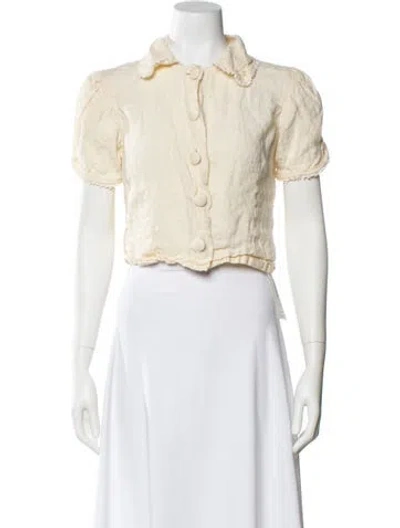Pre-owned Gimaguas Mock Neck Mini Dress In White
