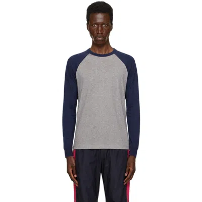Gimaguas Navy & Gray Samuel Long Sleeve T-shirt In Multi