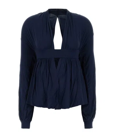 Gimaguas Navy Long-sleeve Jersey Top With Front Opening In Blue