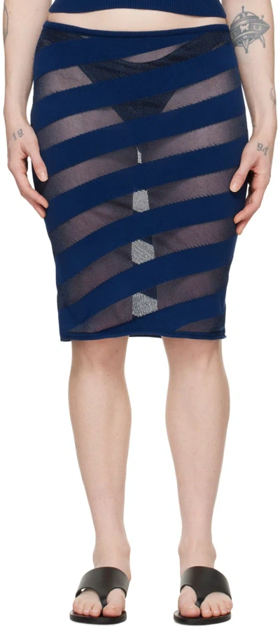 Gimaguas Navy Zebara Midi Skirt