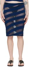 Gimaguas Navy Zebara Midi Skirt In Navy