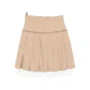 Gimaguas Layered Pleated Mini Skirt In Brown