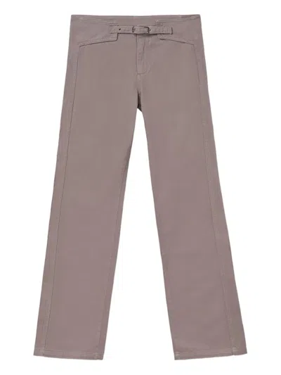 Gimaguas Nicole Belted Cotton Trousers In Gray